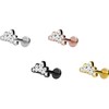 PIERCINGLINE Titanium Labret with Internal Thread Titanium Attachment Crystal Lotus