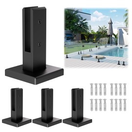 LukLoy Designed for 12mm Glass Railing, 4 Pack 3.09lb Heavy Duty Glass Railing Spigot SS304 Clamp Brackets for Balustrade Stairs Railing Pool Balcony with Outdoor Powder Coating