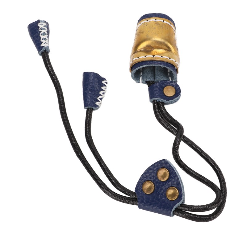Archery Thumb Protector Regulable Design Safety Rope Brass Cowhide Material