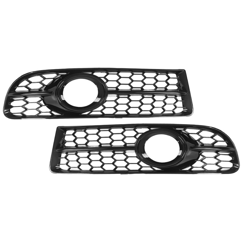 1 Pair Front Fog Lamp Grille Bezel 8E0807681F Glossy Black