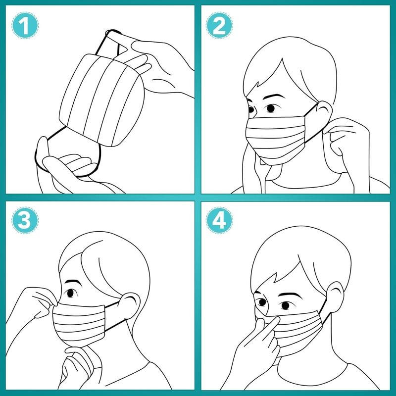 100 PCS Disposable Face Masks, Black Masks, 3 Ply Protection