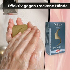 Skineco Natural Soap Sensitive | 3 x Sustainable Goat Milk Soap | Solid Shower Gel | Piece of Soap Against Dry Sensitive Skin | Body Soap | Hand Soap | Handmade Natural Cosmetics | Mild