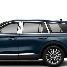 Pillar Post for 2019-2023 Lincoln Aviator (Stainless Steel) (8 Piece - Fits on Rear of Rear Door)