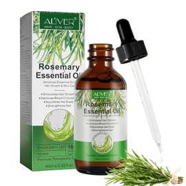 Rosemary Oil for Hair and Scalp (60 ml), 100% Pure Natural Essential Oil for Skin Care, Aromatherapy, Hair Thickening, Deep Nourishing Scalp, Strengthening for Healthy Hair Growth