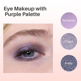 FV Natural Finish Eyeshadow Palette, 4 Matte & Metallic High Pigment Shades, Long-Lasting Eye Shadow Palette Makeup, Crease-Proof, Blendable Eye Makeup (Purple)