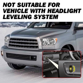 SOCKIR-Headlight Assembly [Bulbs Include] Replacement for 2007 2008 2009 2010 2011 2012 2013 Tundra 2008-2017 Sequoia, Not Fit Level Adjuster Version,Chrome