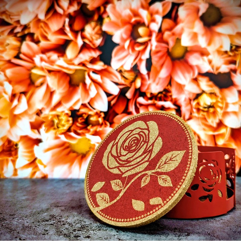 Mango Steam Set of Six Rose Decorative Coasters For Drinks