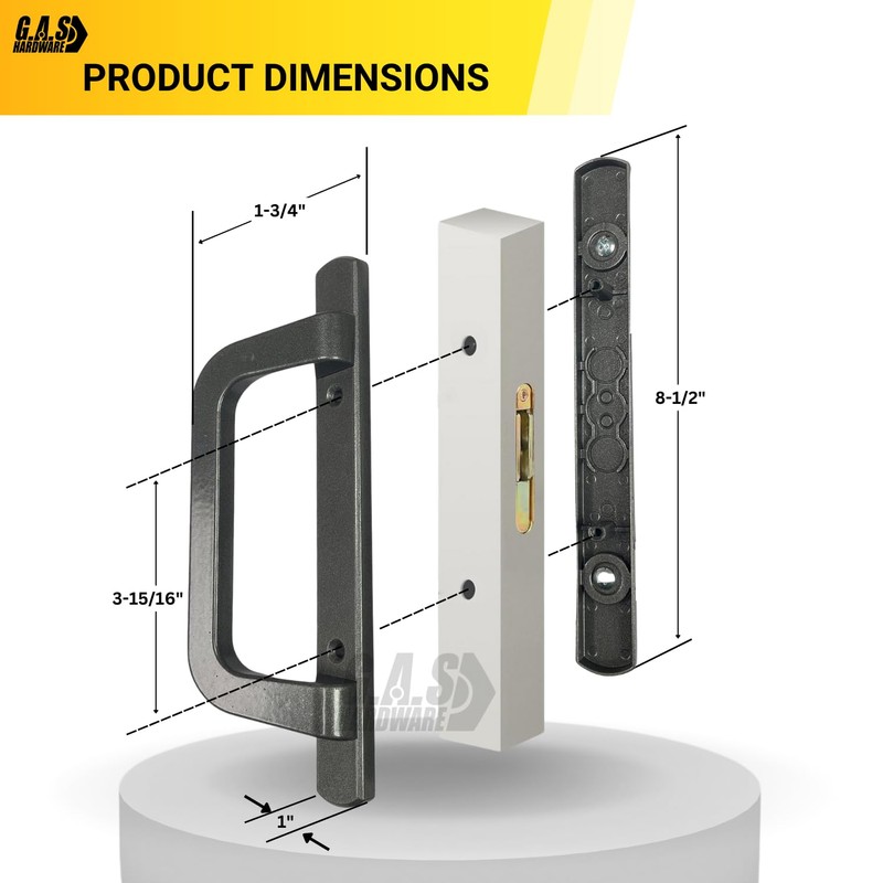 Alcan PGT Sliding Door Handle Replacement Set for Sliding Patio