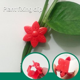 RENUIS 100 Pcs Plant Wall Clips with Acrylic Adhesive Sticker, Plant Climbing Wall Fixture Clips, Plant Support Clips, Self-Adhesive Hook Vine Plant Clips for Indoor Outdoor Decorations (Rose-Pink)