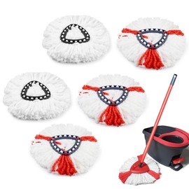 FINEVERNEK 5Pcs Wischmopp Ersatzköpfe für Vileda Turbo 2in1 Mop EasyWring&Clean, Moppköpfe Kompatibel mit Vileda Turbo Wischmop, Mikrofaser Wischmob Ersatzköpfe für alle Böden