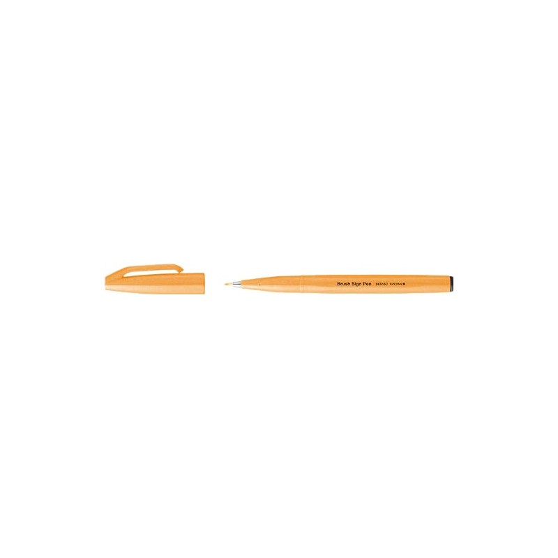 Pentel SES15C-FFX Brush Sign Pen Neon Orange Fibre Tip Brush
