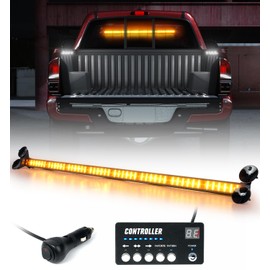 LUMENIX 35.5" Traffic Advisor Strobe Light Bar for Trucks w/Controller 48 LEDs Emergency Flashing Security Lights Bar for Vehicles Cars Construction Safety Warning Lightbar - Amber