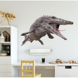 48" Mosasaurus Wall Decal Removable Reusable Jurassic Water Dinosaur Fabric Vinyl Sticker