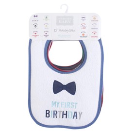 Hudson Baberos de fiesta para bebé, 10 unidades, Boy Holiday Pink, Talla única