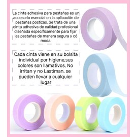 15 Cintas de Extensión De Pestañas de Micropore,Papel,Cinta de tela de pestañas producto transpirable de micropore, herramienta de pestañas, colores