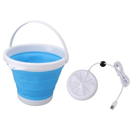 10L Portable Mini Washing Machine Folding Small Washing Machine for Underwear Socks Travel Dorm 5V Blue