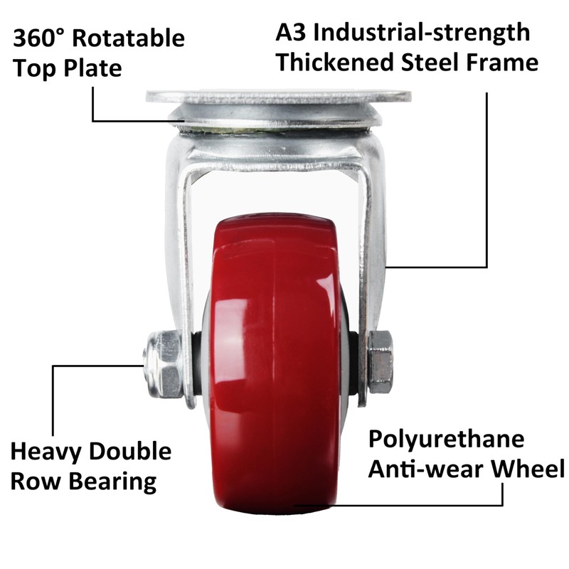 Finnhomy 3 Inch Swivel Casters Wheels Set of 4 Heavy