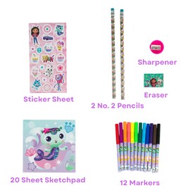 Innovative Designs Gabby’s Dollhouse Color and Roll Activity Set with Carrying Case, Stickers, & Art Supplies