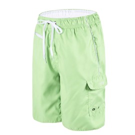unitop Bañador para hombre, diseño de rayas coloridas con forro, Verde claro y blanco., 40