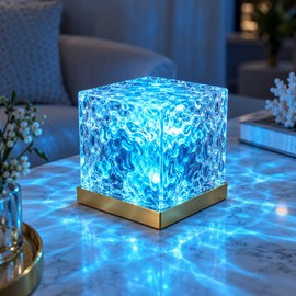 Ocean Wave Aurora Projector for Ambient Lighting – 16-Color Dimmable Rotating Night Light for Home & Parties