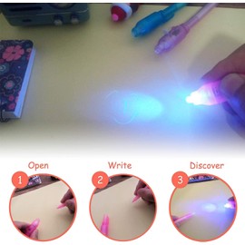 30 Pieces Invisible Ink Pen with UV Light Spy Pens Secret Message Pens Magic Invisible Ink Marker Pens Party Favors for Kids