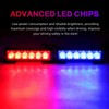 NWpangu LED Strobe Light, Super Glare, Blue & Red, 12V