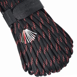 PSKOOK Paracord 0.2 inch (4 mm) Tent Rope, Paracord Bracelet, Rope, Survival Guy Rope, 7+3 Cores, Load Capacity: 377.7 lbs (172 kg), Waterproof Fire Tender, Fishing System, Cotton Type, Camping, Parachute Cord, Survival Paracord Climbing Rope, 98.4 ft (3