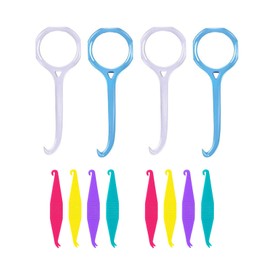 Aligner Remover Tool and Dental Elastic Rubber Bands Placers for Braces, HRASY Oral Care Accessories, 12 Pieces, Blue&White