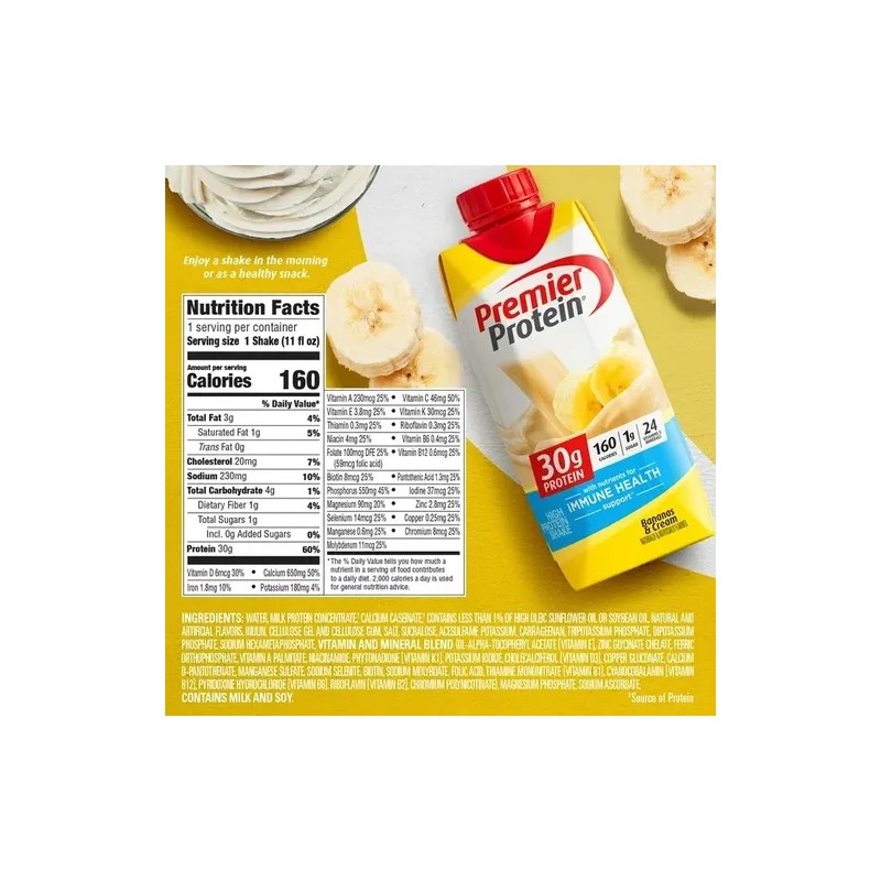 Leche Líquida Premier Protein Sabor Banana 4pack