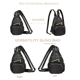 YAZEKOUS Crossbody Sling Bag Mini Backpack for Women Convertible, Small Crossbody Bags Causal Backpack for Travel Daypack