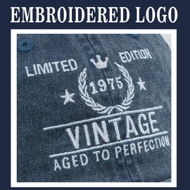 50th Birthday Gifts for Women Men Hats Vintage 1974 Blue Baseball Cap