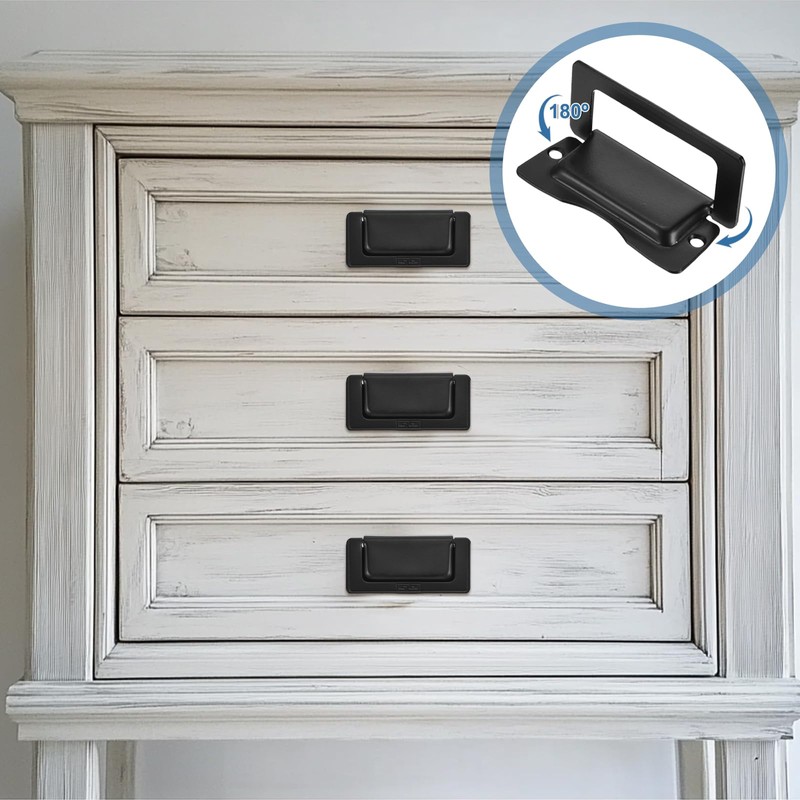 PATIKIL Recessed Pull Door Handle, 2 Pack Invisible Flush Pull