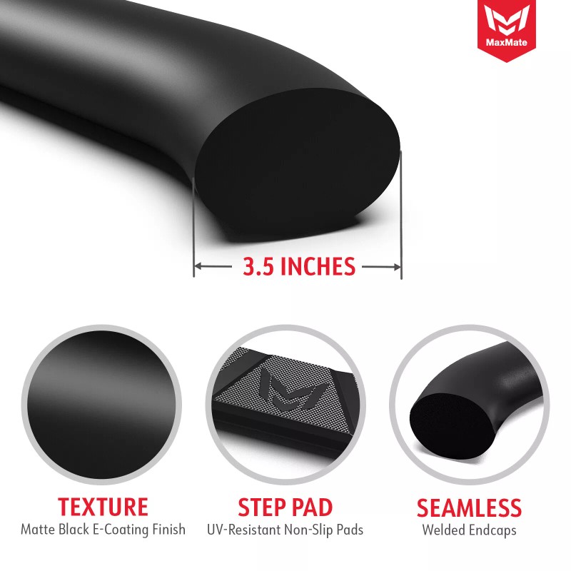 MaxMate 3.5" Oval Nerf Bar Side Steps for 09-18 Ram