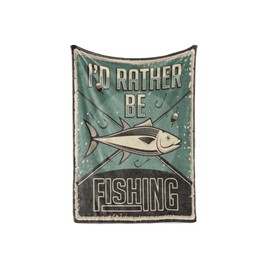 InnoBeta Onebttl Fishing Gifts for Men Unique, for Fishing, Funny Fishing Gifts, Mens Fishing Gifts, Bass Fly Fishing, Flannel Throw Blanket, I'd Rather Be Fishing