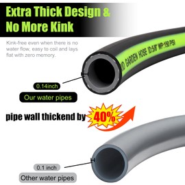 SYEENIFY Kink Free Garden Hose 50ft 5/8", Heavy Duty Hybrid Water Hose, Ultra Durable Flexible Rubber Hose with Sprayer Nozzle,Leakproof Yard Outdoor Hose with Brass Solid Connector