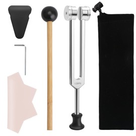 Tuning Fork 128 HZ, Medical Tuning Fork Neurology with Mallet Plastic Base, Velvet Bag, Cleaning Cloth, Tuning Fork Medical for Sound Therapy Healing, DNA Repair Healing, Violin/Guitar/Piano