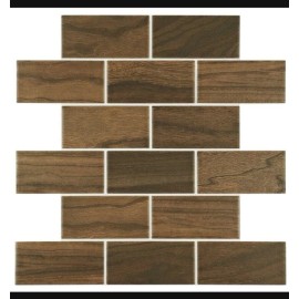 Daltile Parkwood Brown 12" x 12" x 6 mm Ceramic Brick-Joint Mosaic Tile *10 pcs