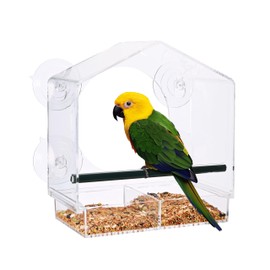 Window Bird Feeder with Strong Suction Cups, Sturdy and Durable Transparent Acrylic Bird Feeders for Viewing Wild Bird Outside, as a Bird Watching Gift, Outdoor Bird Feeder, Garden Yard Viewing