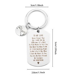Hoosmoon Valentine Day Gifts for Girlfriend Wife Women Couples Keyring To My Love Valentines Him Her Anniversary Wedding Birthday Boyfriend Husband Men Romantic Presents, 10*5*1 cm