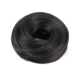 FDEETY Echthaar Dutt Haarteil für Damen Haarteil Mit Gummiband Braids Extensions Hochwertige Haarverlängerung(A)