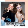 Xuhal 4 Pairs Rimless Butterfly Sunglasses Rhinestone Bling Sun Glasses