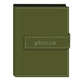 Pioneer Photo Albums EXP-57/SGP 36-Pocket 5 by 7-Inch Embroidered "Photos" Strap Sewn Leatherette Cover Photo Album, Mini, Sage Green