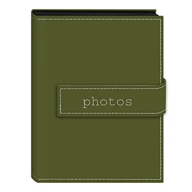 Pioneer Photo Albums EXP-57/SGP 36-Pocket 5 by 7-Inch Embroidered "Photos" Strap Sewn Leatherette Cover Photo Album, Mini, Sage Green