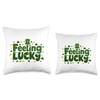 Feeling Lucky Shamrock Irish St Patrick's Day Throw Pillow