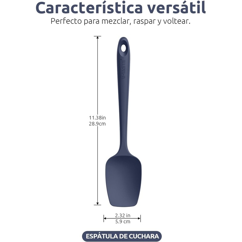 U-Taste - Juego de espátulas de silicona para cuchara, resistente