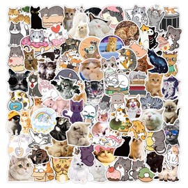 100 PCS Cute Cat Stickers Pack for Water Bottle, Laptop, Phone, Luggage, Skateboard Stickers for Adults Teens Girls Kids