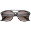 zeroUV Squared Bold Frame Plastic Aviator Sunglasses (Shiny-Black Lavender)