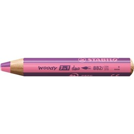 STABILO woody 3 en 1 duo - Estuche con 6 colores bitono y sacapuntas