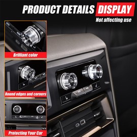 for Hummer EV Interior Accessories Rear Air Conditioner Switch Button Knob Cover,Climate Control Knob Covers,Aluminum A/C Decal Trim Rings Compatible with Hummer EV 2024 2025+ (Mecha Model Silver)