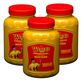 Weber’s Original Horseradish Mustard, 16 oz (3-Pack) | Buffalo’s Iconic Mustard Since 1922 | Limited-Edition “Buffalo Joe” Label | Bold, Zesty, Vegan & Gluten-Free